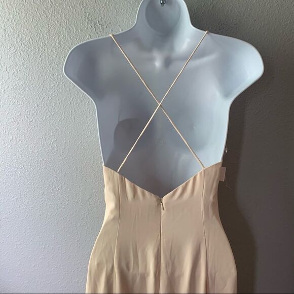 Fame and Partners Minimalist Shift Dress in Light Nude - Picture 6 of 8